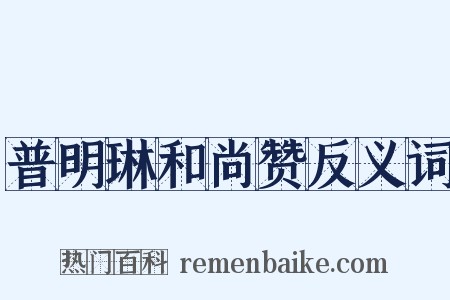 普明琳和尚赞反义词是什么意思的图片